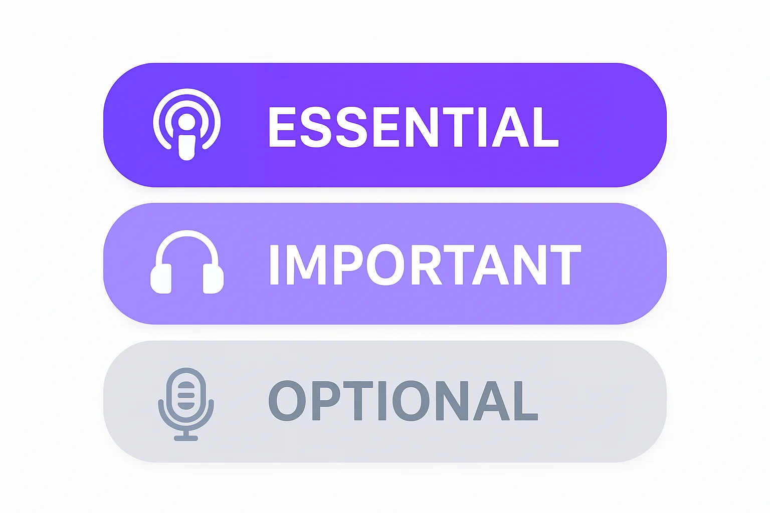 Three-tier infographic showing podcast platform priority levels