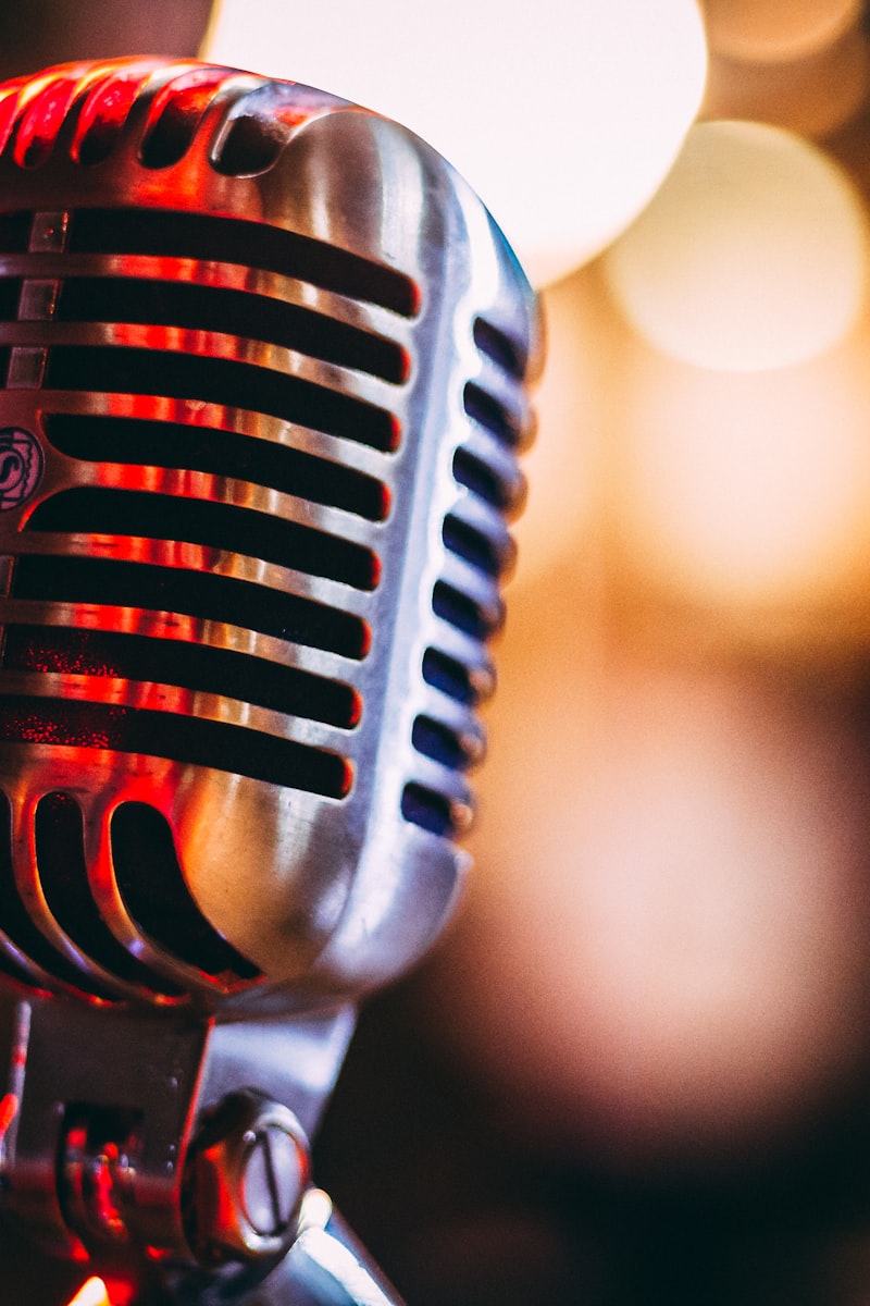 Professional podcast broadcasting booth with soundproofing